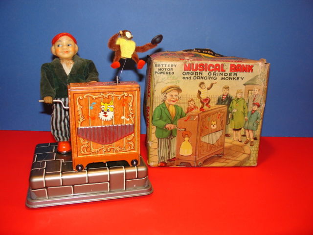 Musical Bank, Organ Grinder w/ Monkey W/Box © HTC